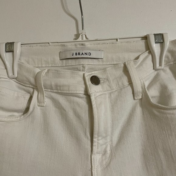 J Brand Low Rise Cropped White Distressed Skinny Jeans - Picture 10 of 10